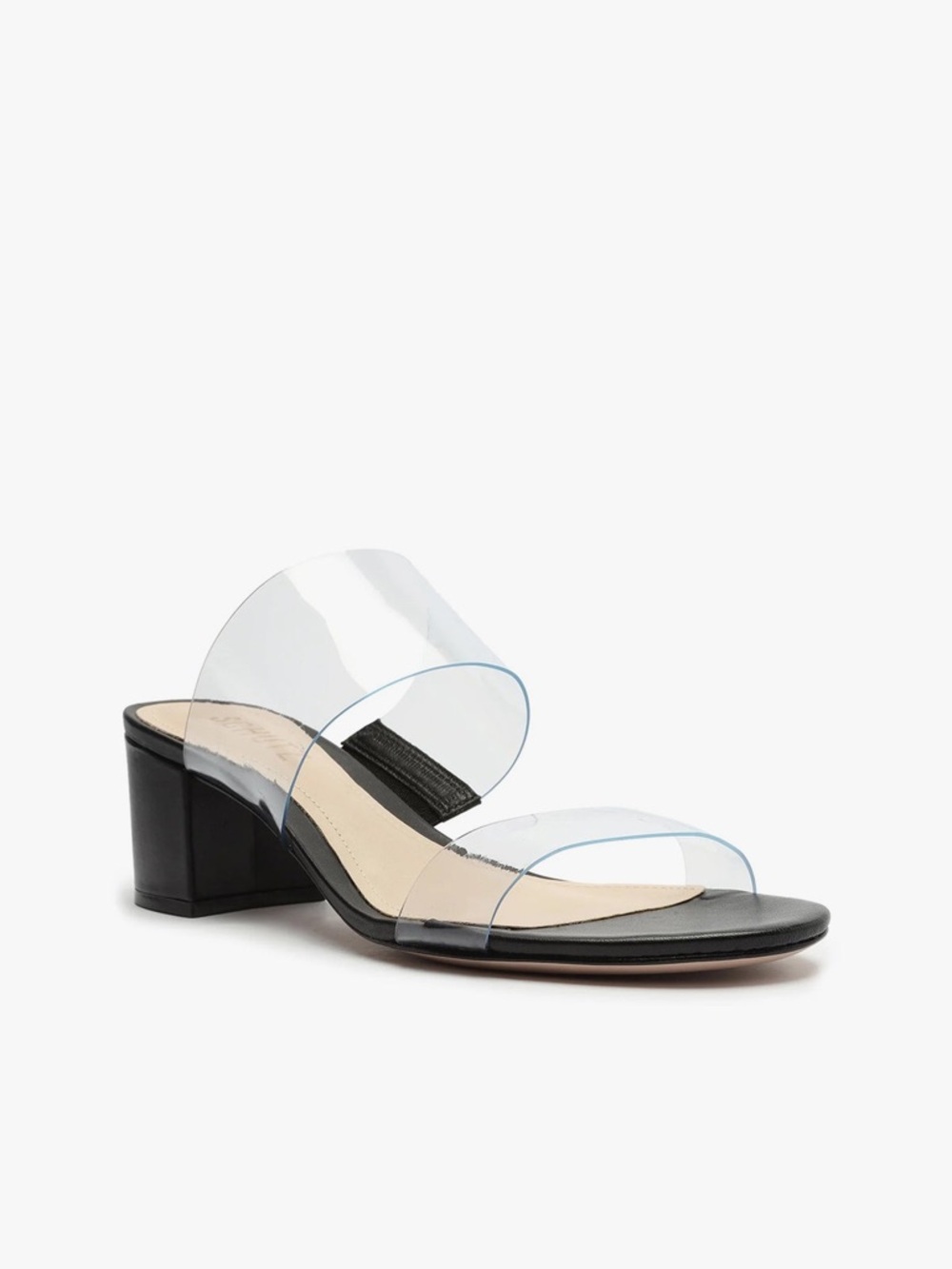 SCHUTZ Victorie Block Heel Mule Sandal Black Size 8.5 - Picture 3 of 11